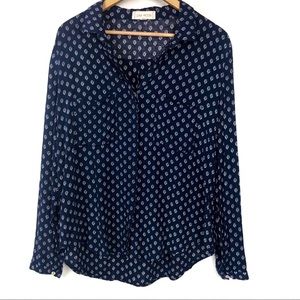 Luna Moon Button Down Printed Blouse Anthropologie